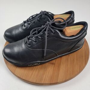 Kuru Black Comfort Everyday Sneaker Black Leather Shoe mens Size 8.5
